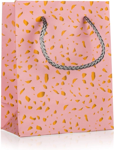 Cadeautas S roze met gouden accenten 11 × 14 × 6 cm