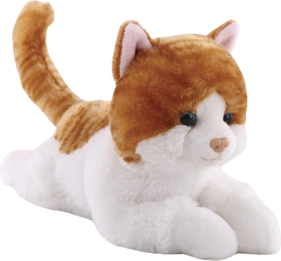 Pluchen kat roest-wit 26 cm