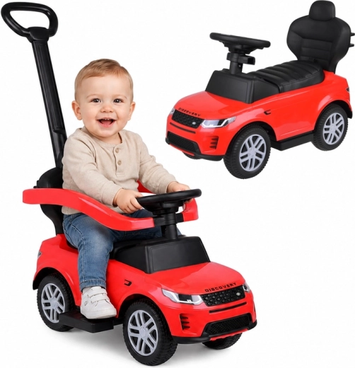 Kinderloopauto en duwwagen 2-in-1 Range Rover met geluiden, rood