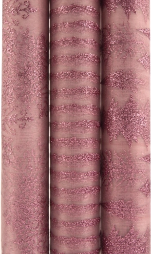Roze polyamide organza met pailletten 30 × 200 cm