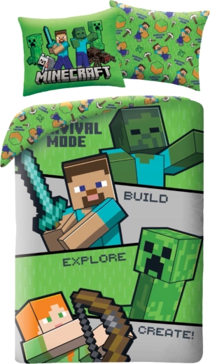 Minecraft Survival Mode-kinderbeddengoed van microvezel