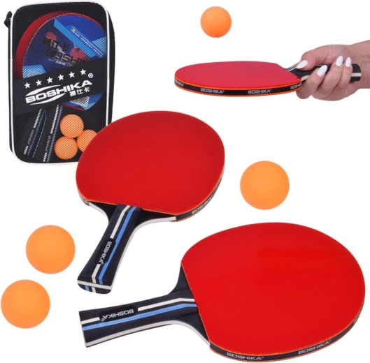 Tafeltennisset: 2 houten batjes, 3 balletjes en etui
