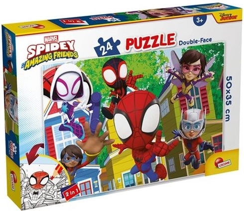 Lisciani Marvel Spidey en zijn geweldige vrienden dubbelzijdige puzzel 24 stukjes