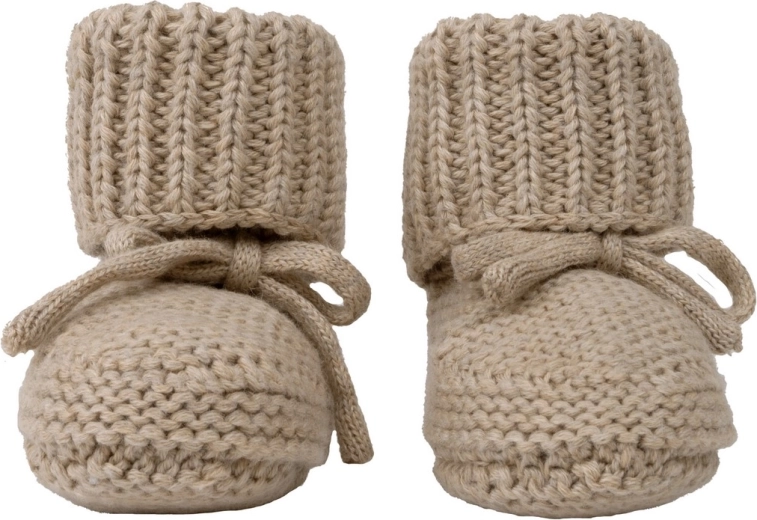 Lodger gebreide slofjes beige 0–6 maanden