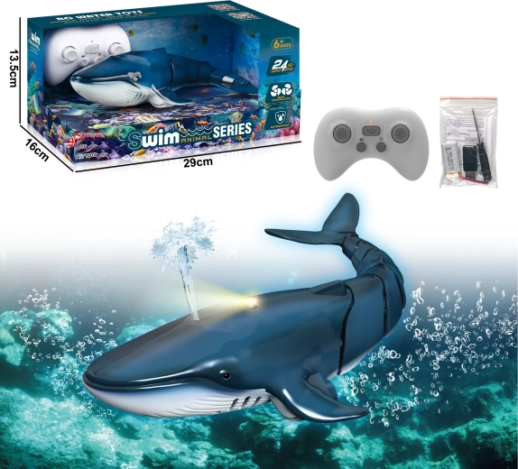 RC walvis met waterfontein – blauw
