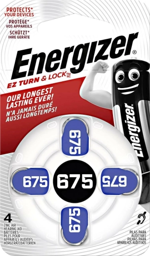 Knopcelbatterijen voor hoortoestellen 675, 1,4 V (4 stuks) Energizer