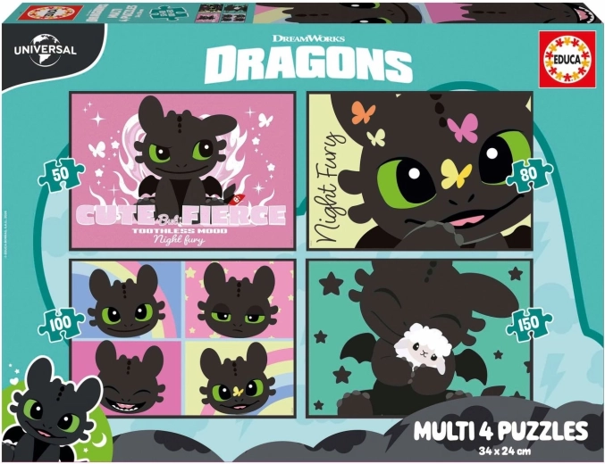 Educa Puzzel Hoe tem je een draak 4-in-1