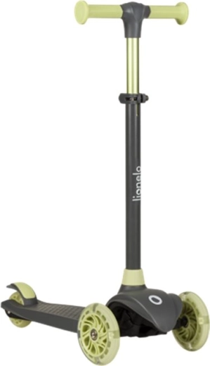 Kinder driewielige step LIONELO Jessy Grey Green met LED-wielen