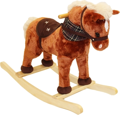Schommelend pluche paard met effecten, vos 71 × 30 × 58 cm
