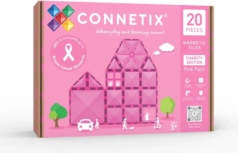 Connetix liefdadige roze set magnetische onderdelen – 20 stuks