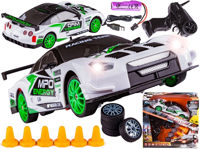 RC-driftauto Nissan GT-R 1:24 2,4 GHz 4WD wit