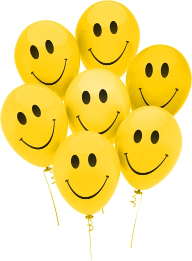 Set gele ballonnen met zwart patroon