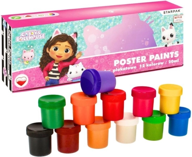 Plakkaatverf Gabby’s Dollhouse – set van 12 kleuren 20 ml