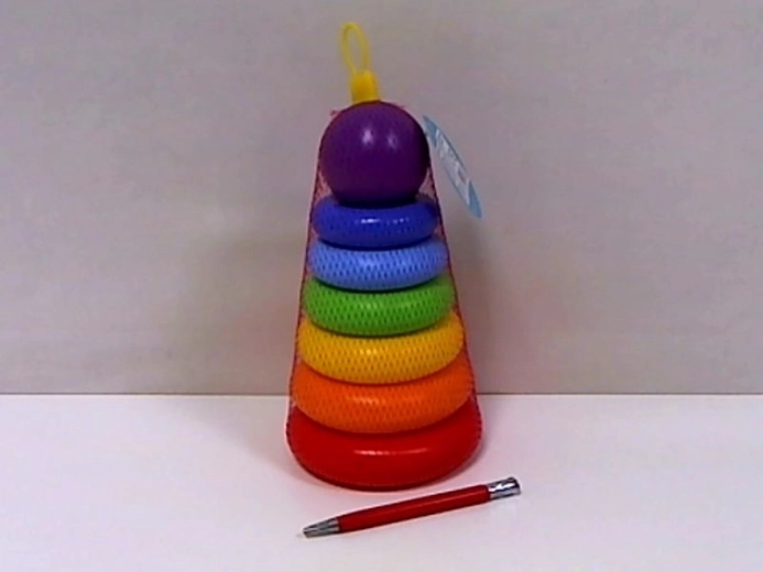 Stapelbare piramide met ringen en bal (8 delen)