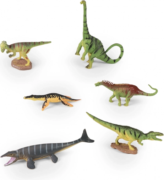 Set van 6 dinosaurussen in een doosje