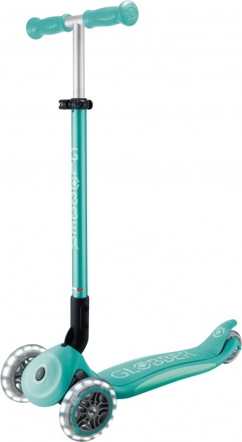 Step Globber Elite Lights 3 wielen donker mint