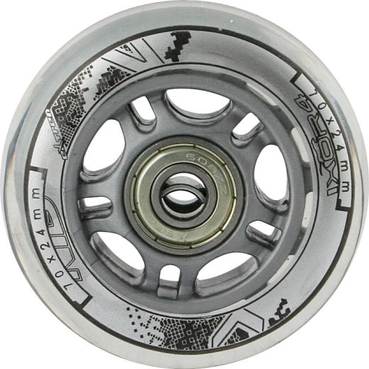 Set transparante PU-wielen 70 × 24 mm met ABEC 7-lagers NILS EXTREME