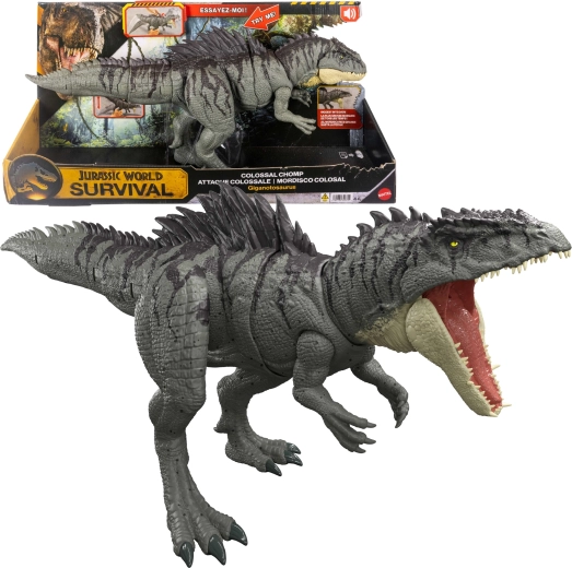 Mattel Jurassic World survivalfiguur giganotosaurus mega kaak – giga-aanval