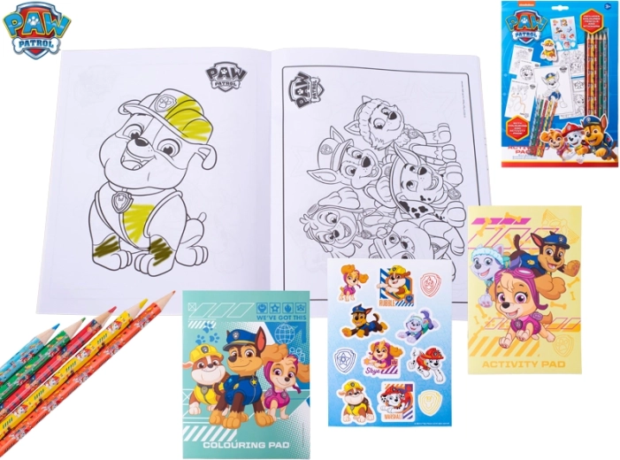 Set met kleurplaten en stickers PAW PATROL voor kinderen
