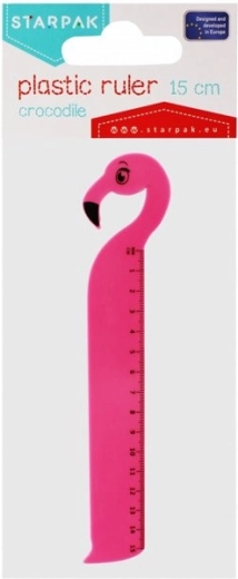 Liniaal in de vorm van een flamingo 15 cm Starpak - 1 stuk