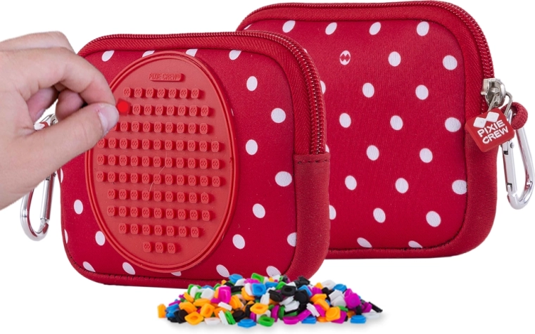 Pixie Crew universeel etui rood met witte stippen