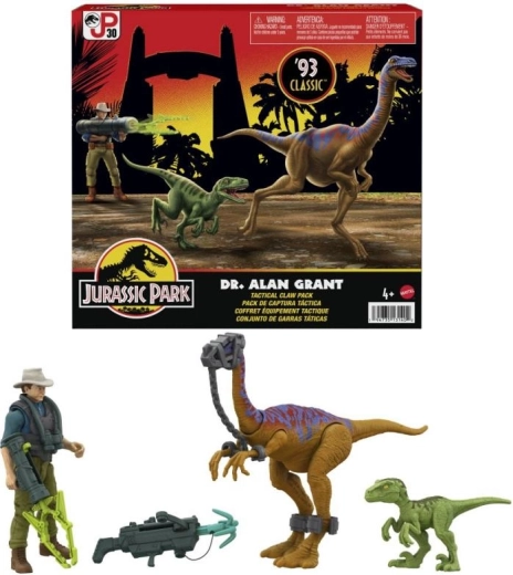 Dr. Alan Grant met dinosaurussen en accessoires