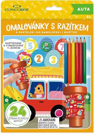 Kleurboek met stempel CONCORDE – auto’s