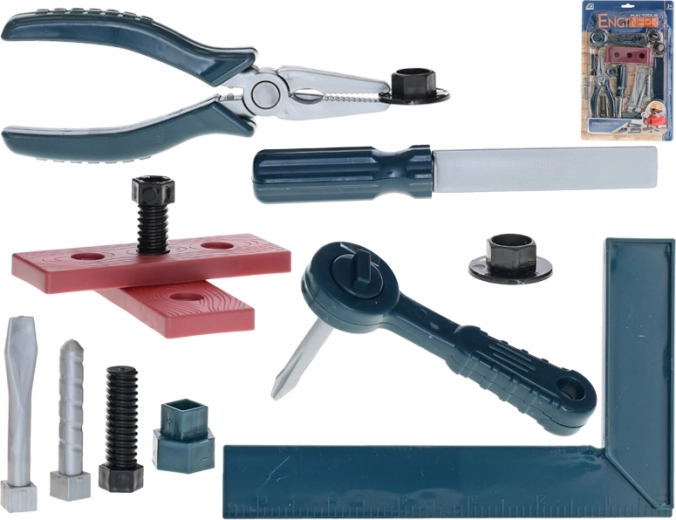 Kindergereedschapsset 14 stuks op kaart