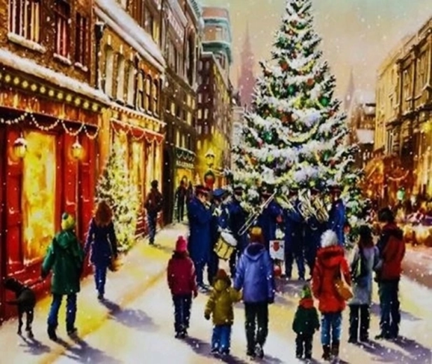 Norimpex Schilderen op nummer bij de kerstboom 40 × 50 cm