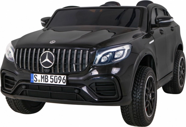 Elektrische kinderauto MERCEDES GLC 63S 4x4, zwarte SUV met MP4 en EVA-wielen