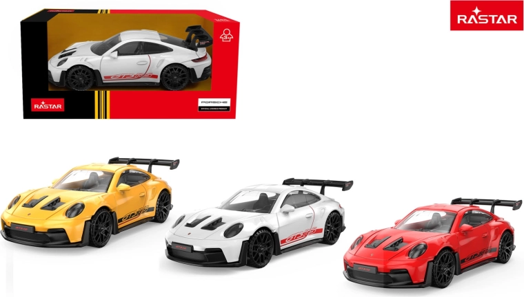 Metalen automodel Rastar Porsche 911 GT3 RS 1:43 geel - 1 stuk