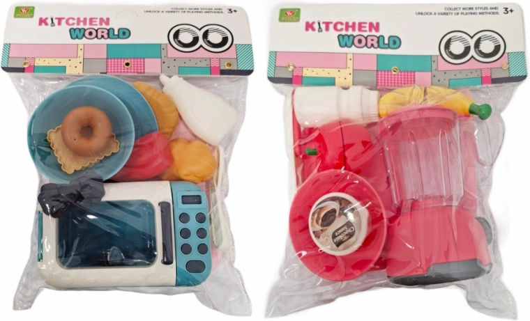 Kinderkeukenset met magnetron of mixer en accessoires