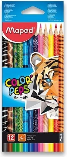 MAPED driekantige kleurpotloden Color'Peps Animals 12 stuks