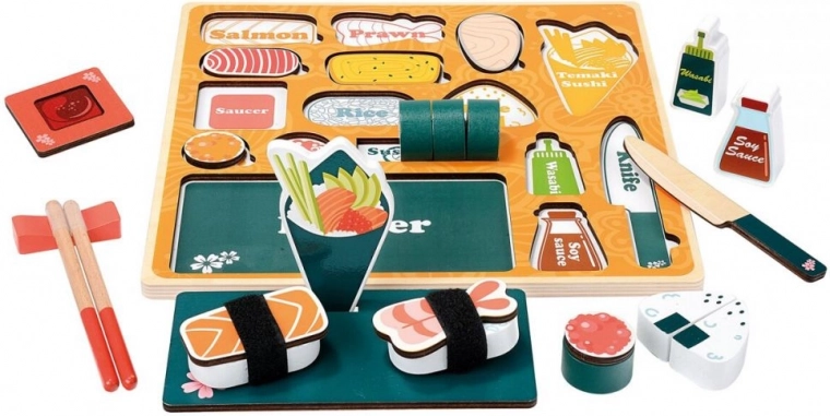 Houten 3D-puzzel Sushi-bar van Bino
