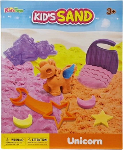 Kinetisch zand – set met een eenhoorn (3 kleuren) - 1 stuk