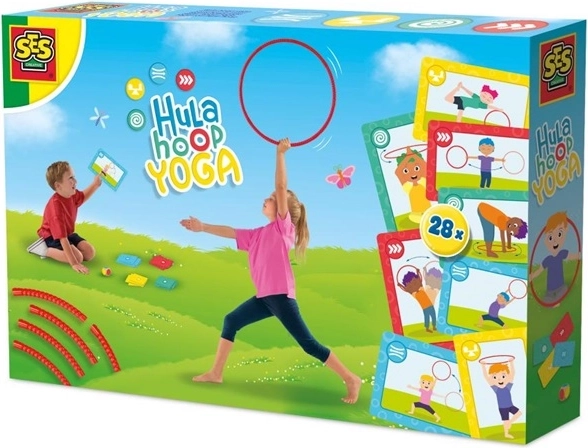 SES yoga-hoelahoep met kaarten en dobbelsteen