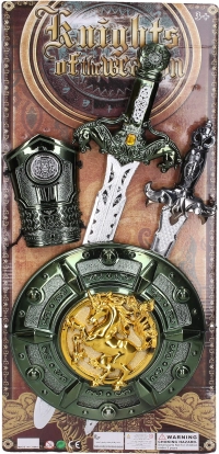 Ridderset met middeleeuws zwaard