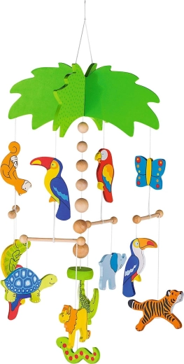 Houten hangende mobiel boven het bedje palm - 1 stuk