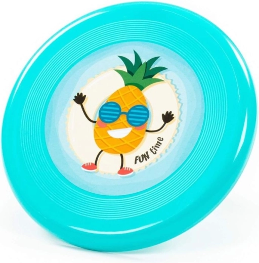 Vliegende schijf frisbee met ananasmotief turkoois - 1 stuk