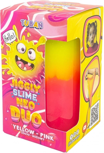 Tuban jiggly slime neo duo tweekleurig 430 g geel-roze