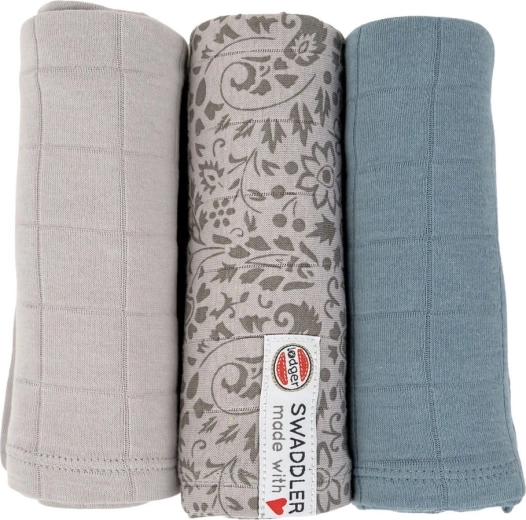 LODGER swaddler flower tribe mist, 70 × 70 cm (3 stuks)