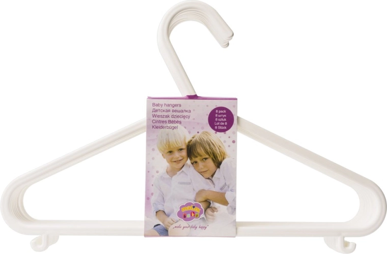 Maltex kinderkledinghangers wit 8 stuks