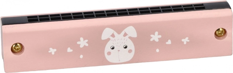 Roze mondharmonica voor kinderen met decor