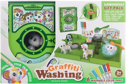 Afwasbare set dieren om in te kleuren