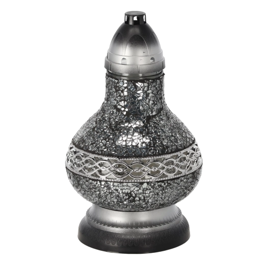 Glazen lantaarn met glas-in-lood Karafa klein, zilver