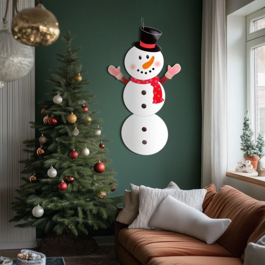 Kerstdecoratie van papier: sneeuwpop 90 cm