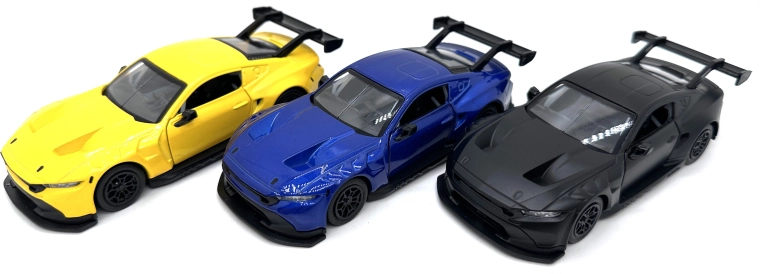 Metalen automodel Ford Mustang GT3 (2024) met lichten en geluiden