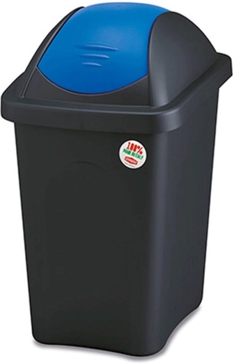 Klepafvalbak MULTIPAT 30 l, rechthoekig, zwart-blauw