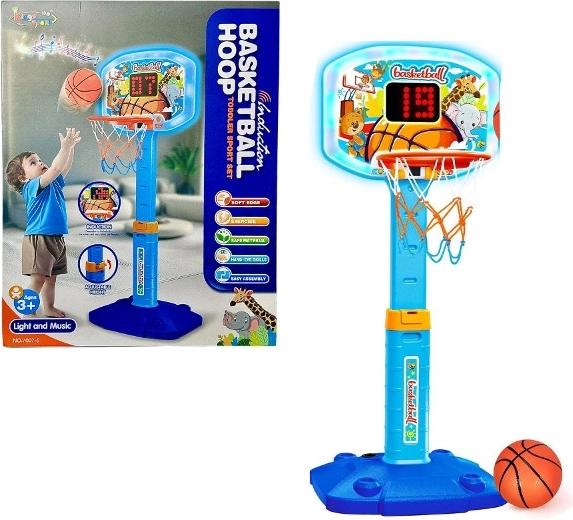 Kinderbasketbalring met bord, licht- en geluidseffecten