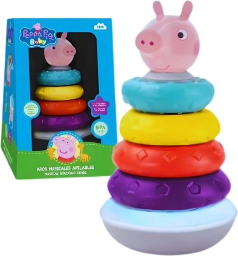 Educatieve stapelpiramide met geluidseffecten Peppa Pig